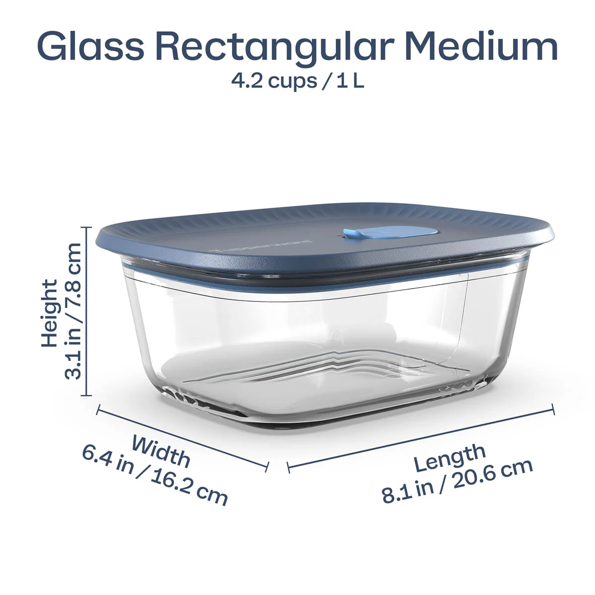Tupperware Voila™ Glass Food Storage Container | Rectangular Medium - Image 3